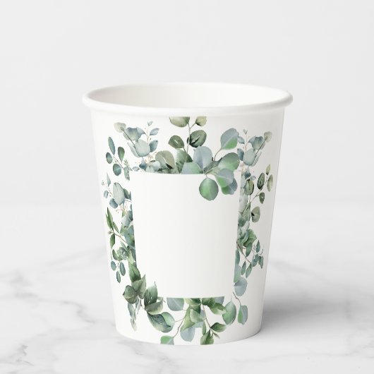 Elegant Greenery Botanical wedding  Pappbecher (Rückseite)