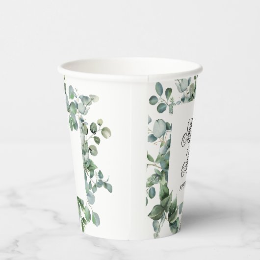 Elegant Greenery Botanical wedding  Pappbecher (Rechts)