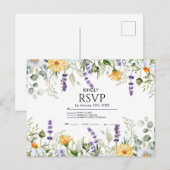 Elegant Greenery Botanical  Wedding RSVP Card Einladungspostkarte (Vorne/Hinten)