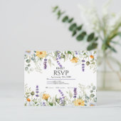 Elegant Greenery Botanical  Wedding RSVP Card Einladungspostkarte (Stehend Vorderseite)