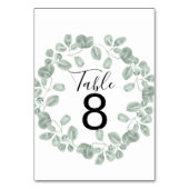 Elegant Greenery Botanical Wedding Tischnummer (Vorderseite)