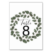 Elegant Greenery Botanical Wedding Tischnummer (Vorderseite)