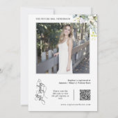 Elegant Greenery Brautparty QR Code Foto Einladung (Rückseite)