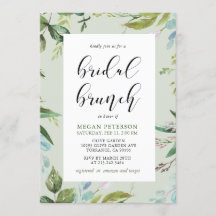 Elegant Greenery Bridal Brunch Einladung