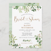Elegant Greenery Bridal Dusche Einladung (Vorne/Hinten)