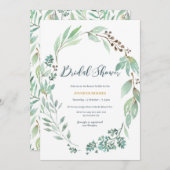 Elegant Greenery Bridal Dusche Einladung (Vorne/Hinten)