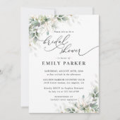 Elegant Greenery Bridal Shower Invitation Einladung (Vorderseite)