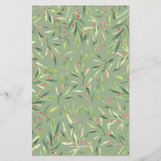 Elegant Greenery Budget Einladungen (Rückseite)