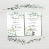Elegant Greenery Budget QR code Wedding Einladung