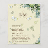 Elegant Greenery Butterflies Einladungen Hochzeite (Vorderseite)