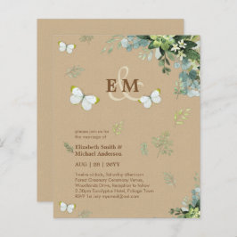 Elegant Greenery Butterflies Einladungen Hochzeite
