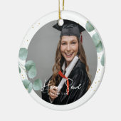 Elegant Greenery Calligraphy | ABSCHLUSS FOTO Keramik Ornament (Links)