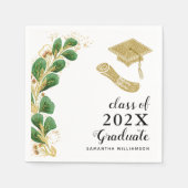 Elegant Greenery Class of 2025 Abschluss Serviette (Vorderseite)