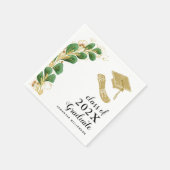 Elegant Greenery Class of 2025 Abschluss Serviette (Ecke)