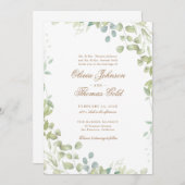 Elegant Greenery Classic Eucalyptus Wedding Einladung (Vorne/Hinten)