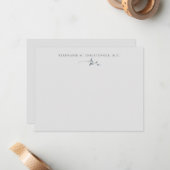Elegant Greenery Classic Personalisiert Stationery Mitteilungskarte (Vorderseite/Rückseite Beispiel)