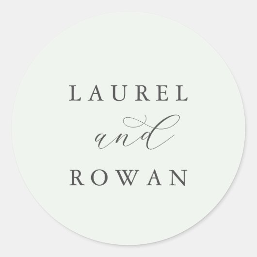 Elegant Greenery Coordinate Wedding Umschlag Aufkl Runder Aufkleber (Vorderseite)