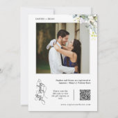 Elegant Greenery Couples Dusche QR Code Foto Einladung (Rückseite)