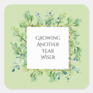 Elegant Greenery Custom Geburtstagsparty Stickers