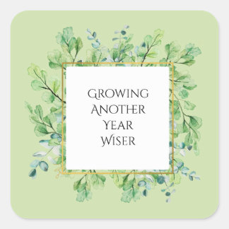 Elegant Greenery Custom Geburtstagsparty Stickers