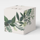 Elegant Greenery Custom Monogram Cube Favor Box Geschenkschachtel (Vorderseite)
