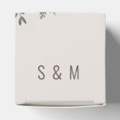 Elegant Greenery Custom Monogram Cube Favor Box Geschenkschachtel (Oben)
