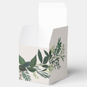 Elegant Greenery Custom Monogram Cube Favor Box Geschenkschachtel (Geöffnet)