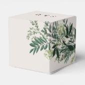 Elegant Greenery Custom Monogram Cube Favor Box Geschenkschachtel (Rückseite)