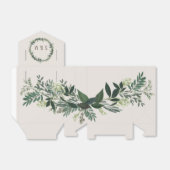 Elegant Greenery Custom Monogram Fevor Box Geschenkschachtel (Ungefaltet)