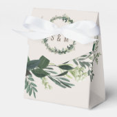 Elegant Greenery Custom Monogram Fevor Box Geschenkschachtel (Vorderseite)