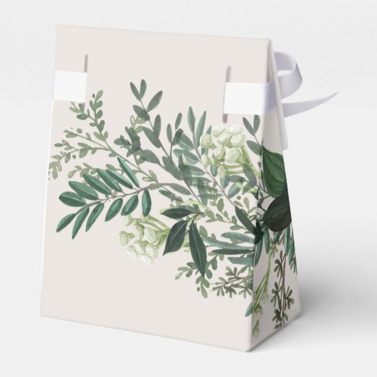 Elegant Greenery Custom Monogram Fevor Box Geschenkschachtel (Rückseite)