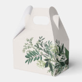 Elegant Greenery Custom Monogram Gable Favor Box Geschenkschachtel (Rückseite)