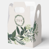 Elegant Greenery Custom Monogram Gable Favor Box Geschenkschachtel (Geöffnet)