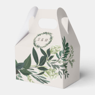Elegant Greenery Custom Monogram Gable Favor Box Geschenkschachtel