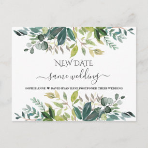 Elegant Greenery dasselbe Hochzeitstag-Neues Updat Postkarte