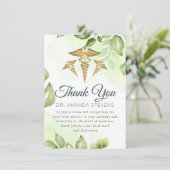 Elegant Greenery Doctor Danke-Card Dankeskarte (Stehend Vorderseite)