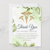Elegant Greenery Doctor Danke-Card Dankeskarte (Vorderseite)