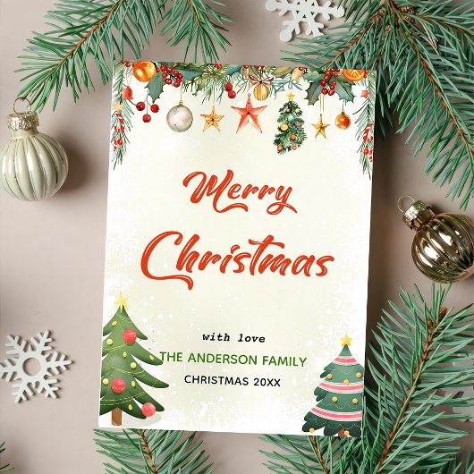 Elegant Greenery Drehbuch Frohe Weihnachten