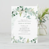 Elegant Greenery | Dusche für Paare Einladung (Stehend Vorderseite)