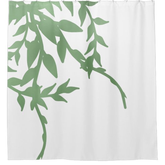 Elegant Greenery Duschvorhang (Vorderseite)