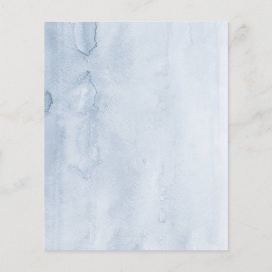 Elegant Greenery Dusty Blue Wedding Menu Flyer (Hinten)