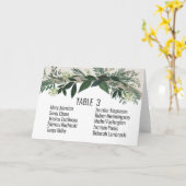 Elegant Greenery Editable Tischnummer und Namen (Gelbe Blume)