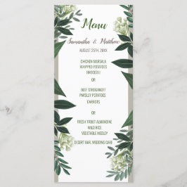 Elegant Greenery Editable Wedding Dinner Menu Menükarte