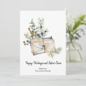 Elegant Greenery Envelope Weihnachten (Stehend Vorderseite)