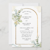 Elegant Greenery Eucalyptus Arch, Wedding Invitati Einladung (Vorderseite)