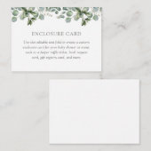 Elegant Greenery Eucalyptus Baby Shower Custom Begleitkarte (Vorne/Hinten)