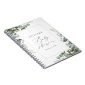Elegant Greenery Eucalyptus Baby Shower Gästebuch Notizblock (Rechte Seite)