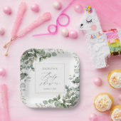 Elegant Greenery Eucalyptus Baby Shower Pappteller (Party)
