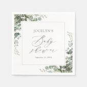 Elegant Greenery Eucalyptus Baby Shower Serviette (Vorderseite)