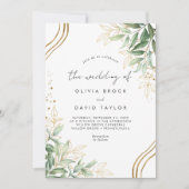 Elegant Greenery Eucalyptus Blätter Foto Wedding Einladung (Vorderseite)